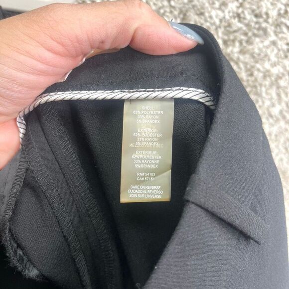 Calvin Klein Dress Pants Women’s 4 Black Crosshatched Modern-Fit Straight Leg - Picture 6 of 7